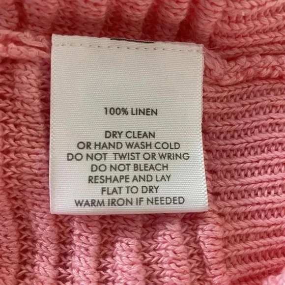 White + Warren Pink Linen Squareneck Sweater Womens Size Small NWT - Picture 7 of 9